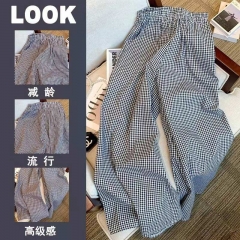 狄美格子家居睡裤7661-1